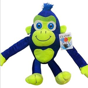 Classic Toy Company Plush Blue Green Rare Monkey Stuffed Animal 14", NWT